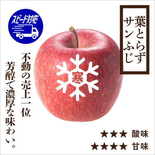 【お急ぎ便】寒じめ葉とらずサンふじ