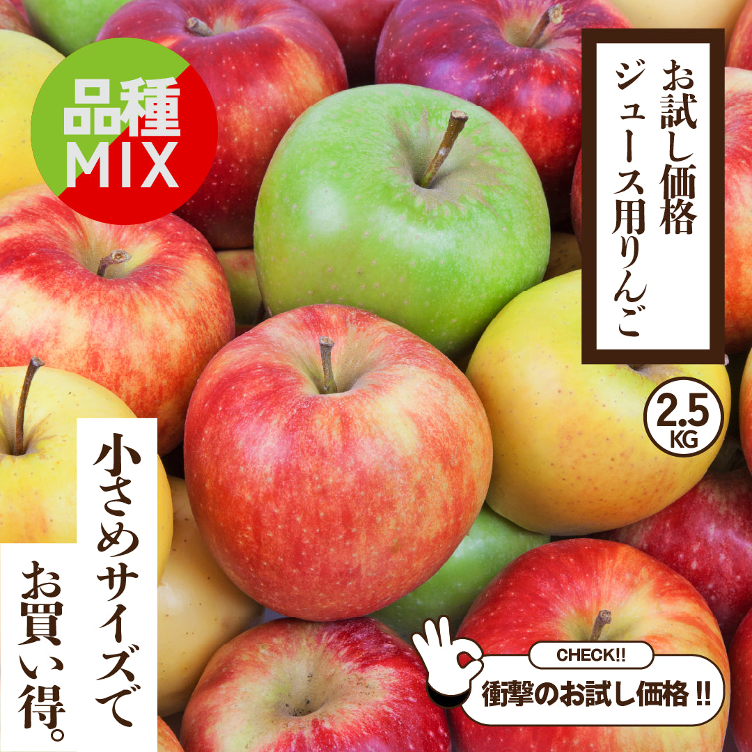 【お試し】ジュース用・加工用りんご 2.5kg