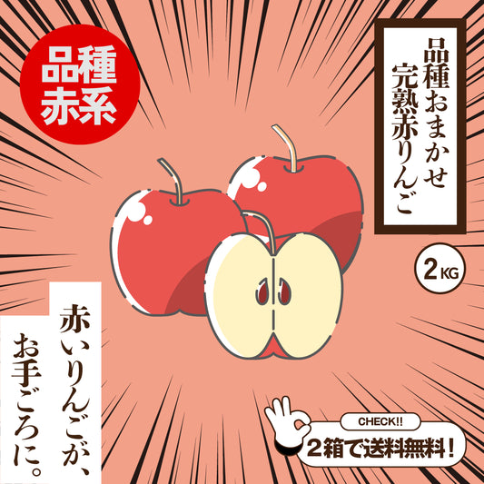 お試しサイズ　品種おまかせ完熟赤りんご
